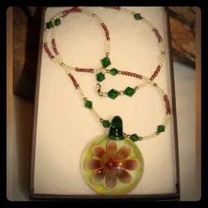 Flower Blown Glass Necklace
